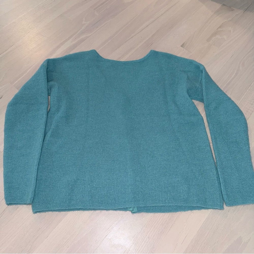 Sezane Barry Cardigan in Light Sage Green Blue Medium - Picture 3 of 9